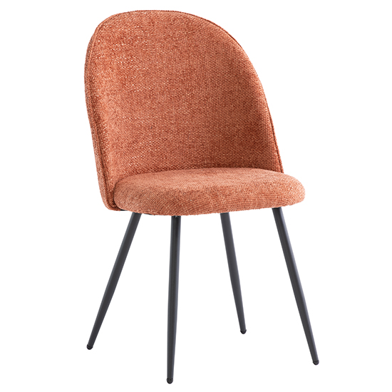 Read more about Raisa fabric dining chair in rust with black legs