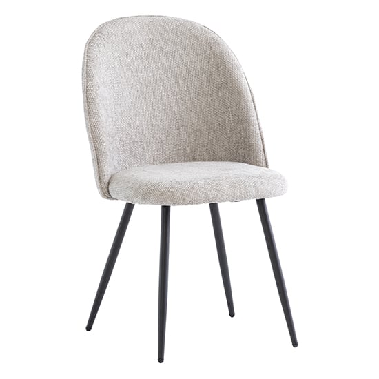 Read more about Raisa fabric dining chair in silver with black legs