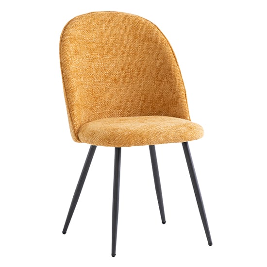 Read more about Raisa fabric dining chair in yellow with black legs
