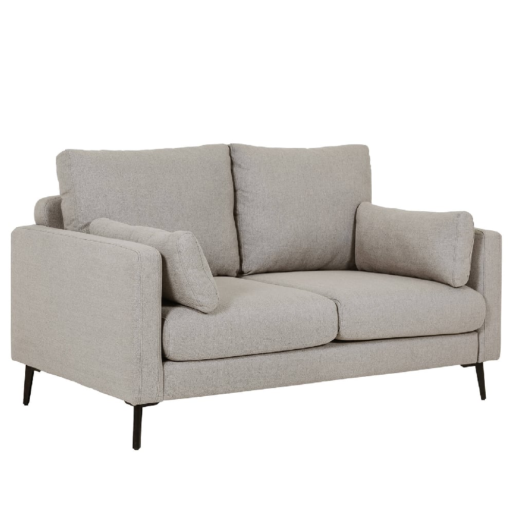 Product photograph of Raleigh Fabric 2 Seater Sofa With Black Legs In Greige from Furniture in Fashion