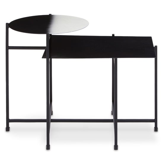 Product photograph of Ramita 2 Tier Metal Side Table In Black And White from Furniture in Fashion
