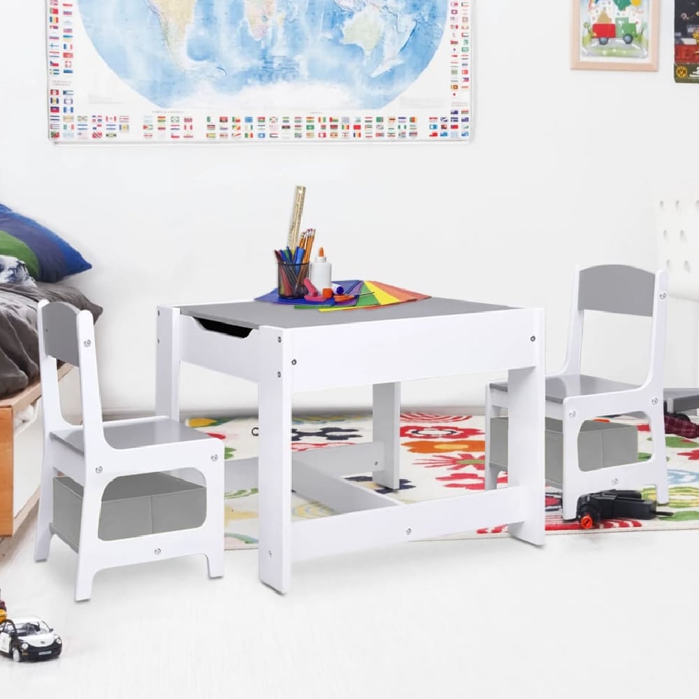 Read more about Ramsey wooden children table with 2 chairs in white