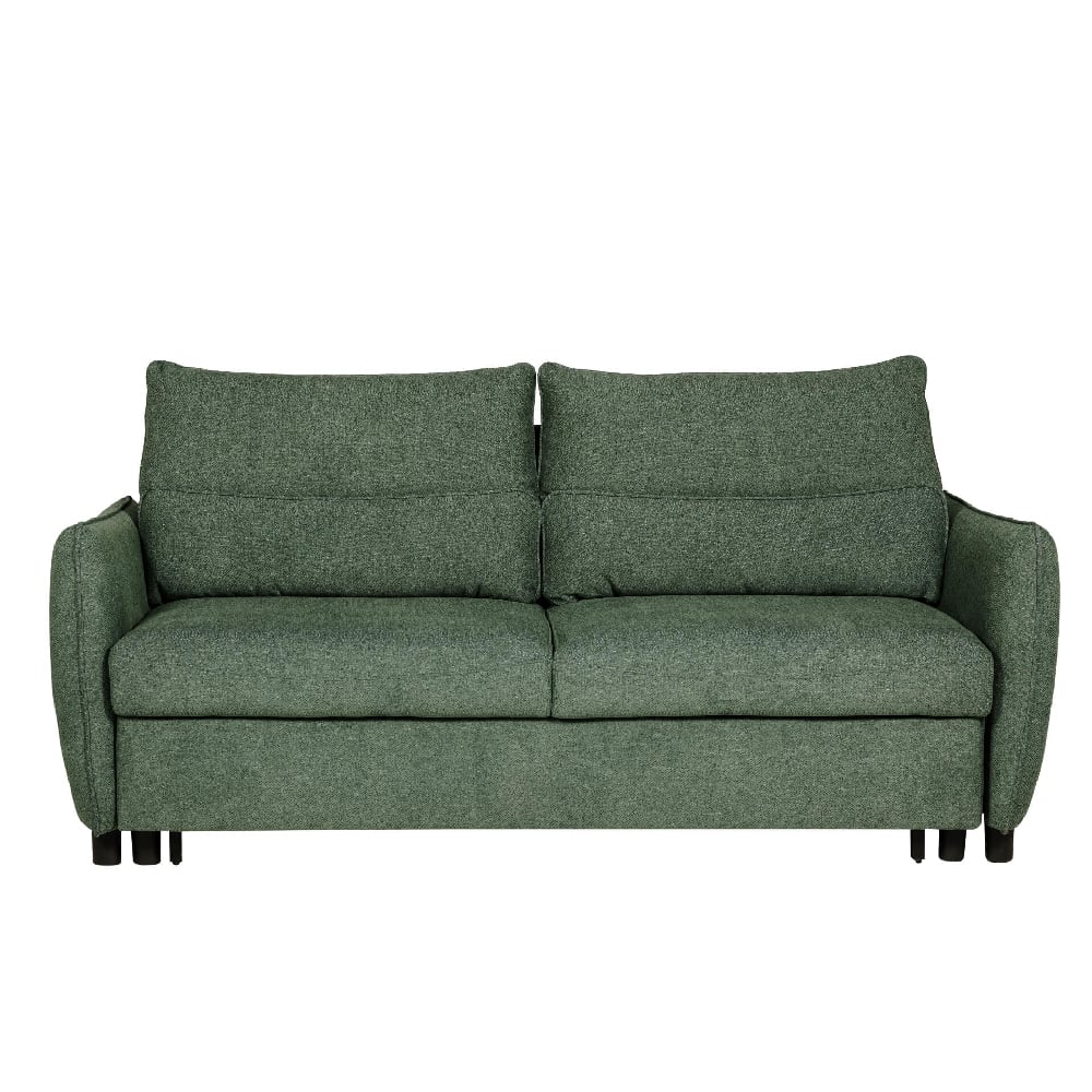 Product photograph of Randolph Fabric Sofa Bed With Black Legs In Green from Furniture in Fashion