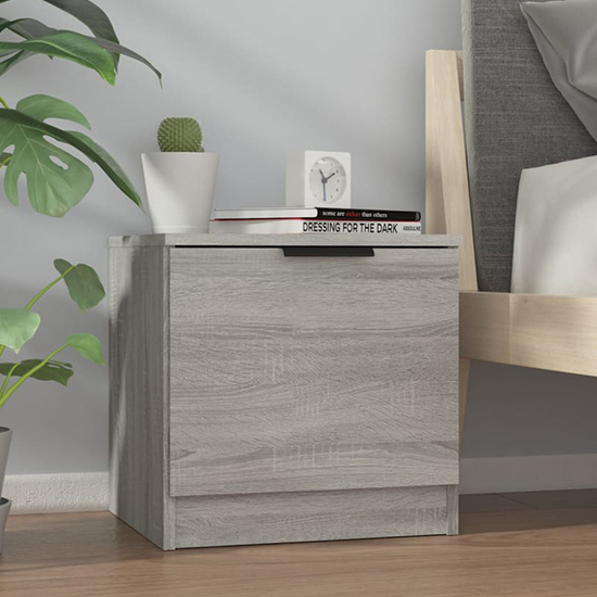 Read more about Ranya wooden bedside cabinet with 1 door in grey sonoma oak