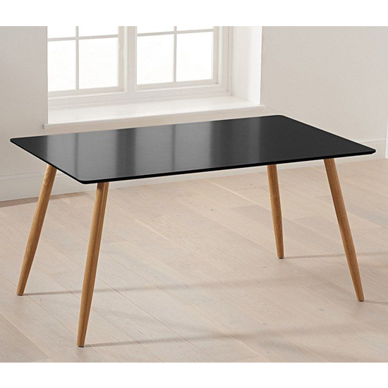 Rauch Wooden Rectangular Dining Table In Matt Black | Furniture in Fashion