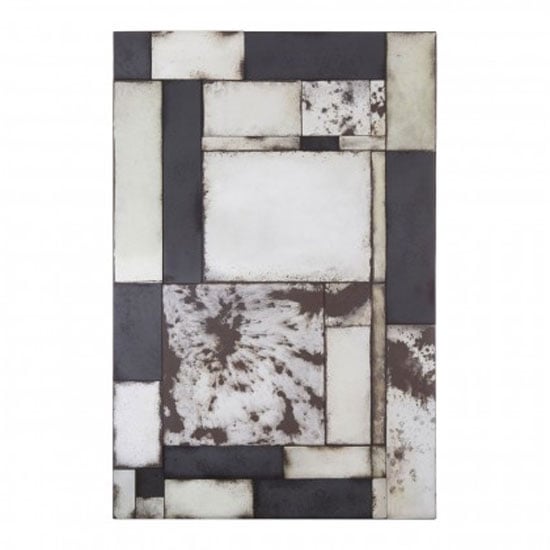 Read more about Raze mosaic asymmetric wall mirror in antique black frame