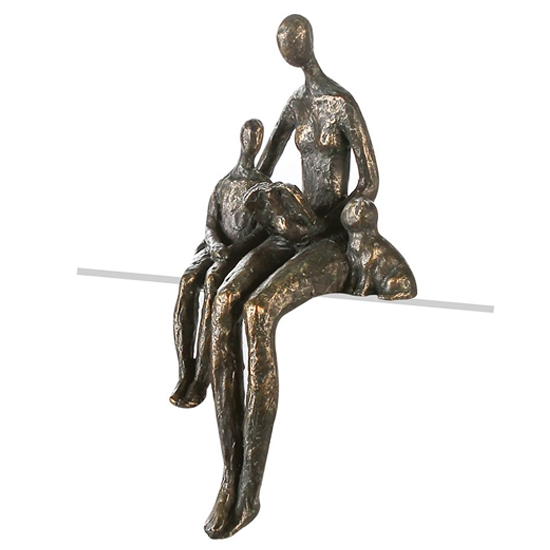 Read more about Reading hour poly design sculpture in antique bronze