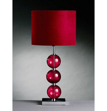 Mistro Table Lamp In Red With Chrome Base