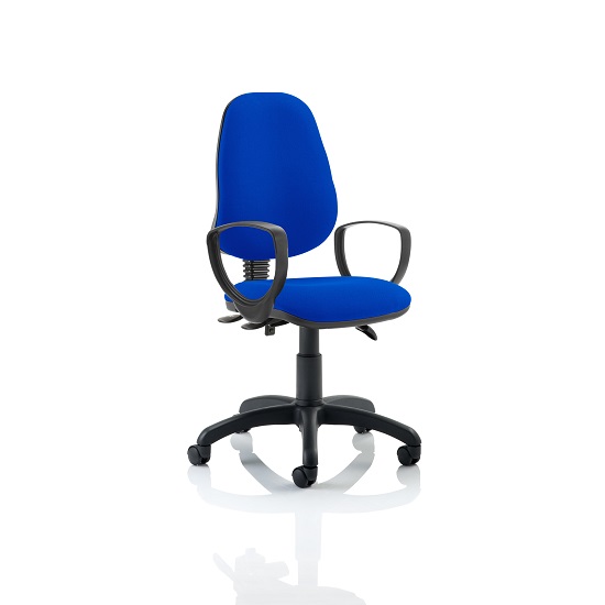 Photo of Redmon fabric office chair in blue with loop arms