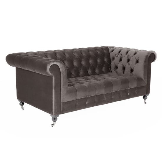 Product photograph of Reedy Chesterfield Velvet 2 Seater Sofa In Mink from Furniture in Fashion