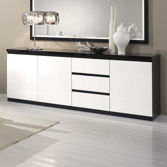 Read more about Regal sideboard in black and white with high gloss lacquer