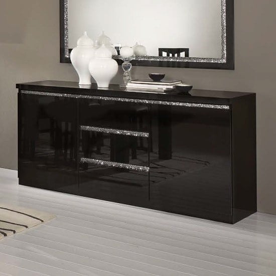 Read more about Regal high gloss sideboard with in black and cromo decor