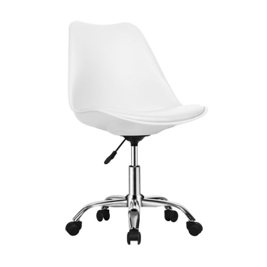 Read more about Regis moulded swivel home and office chair in white
