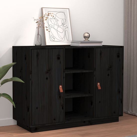 Product photograph of Reinier Pinewood Sideboard With 2 Doors In Black from Furniture in Fashion