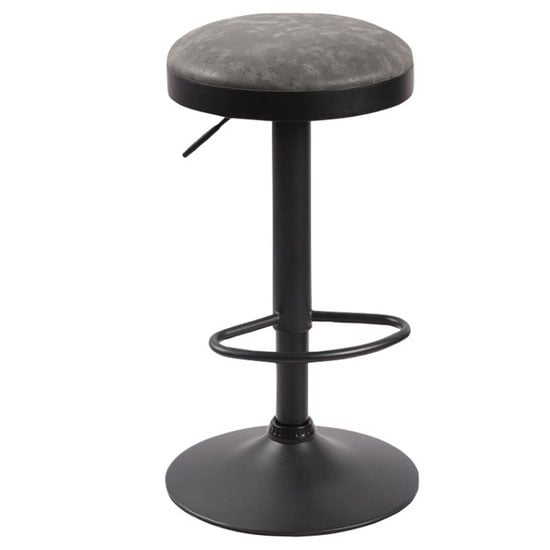 Product photograph of Remi Woven Fabric Bar Stool In Grey With Black Base from Furniture in Fashion
