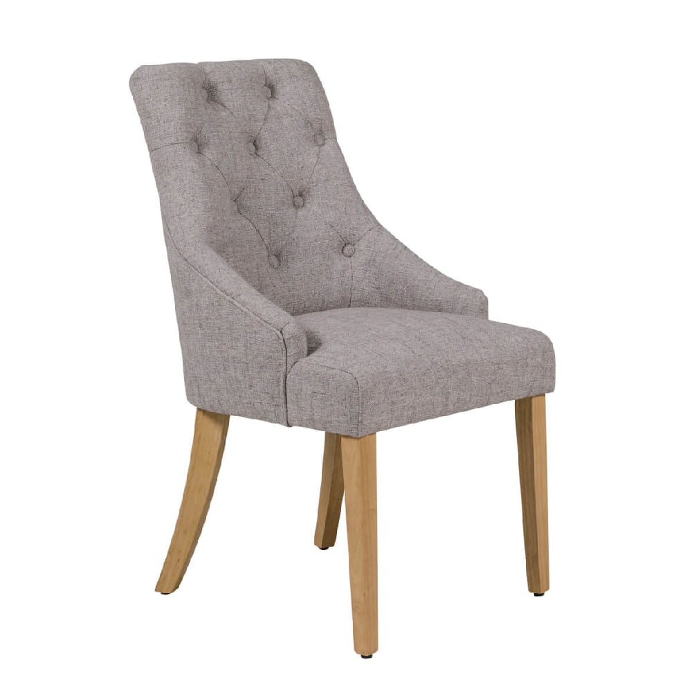 reston fabric dining chair with oak legs in natural