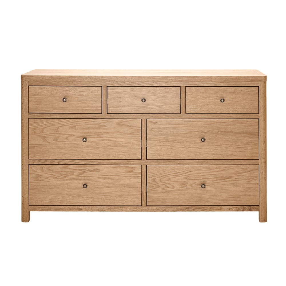 Product photograph of Reston Wooden Chest Of 7 Drawers In Oak Natural from Furniture in Fashion