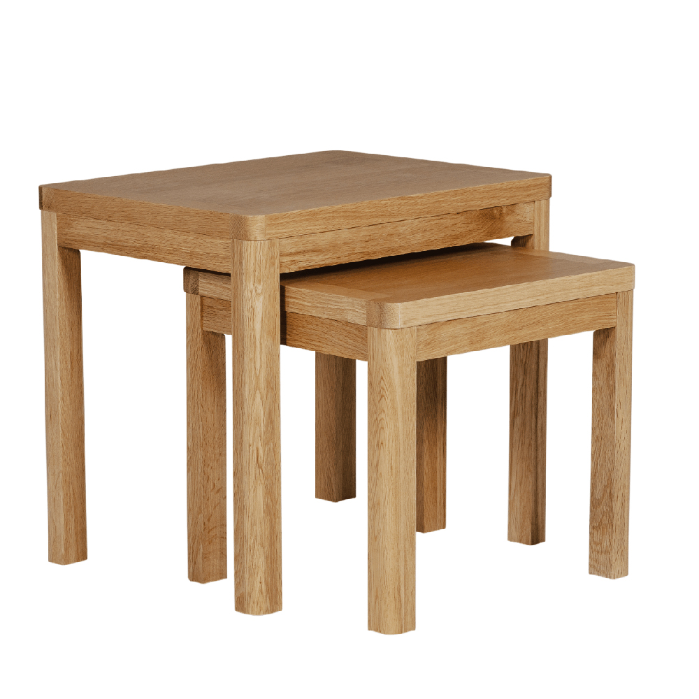 Product photograph of Reston Wooden Nest Of 2 Tables In Oak Natural from Furniture in Fashion