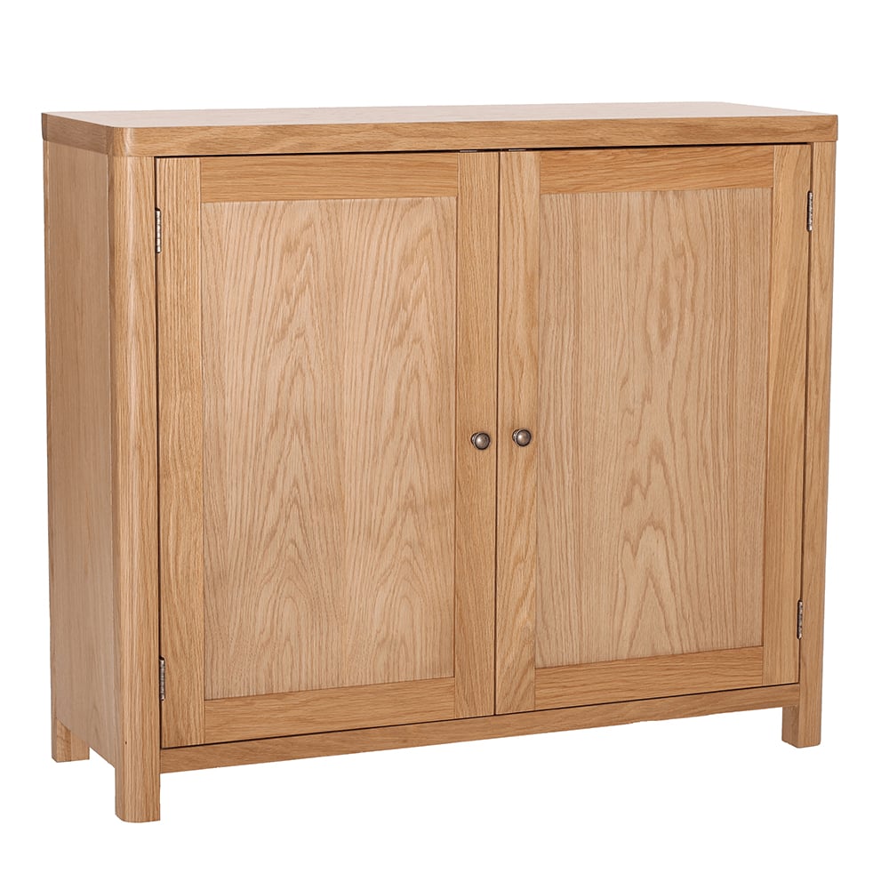 Product photograph of Reston Wooden Storage Cabinet With 2 Doors In Oak Natural from Furniture in Fashion