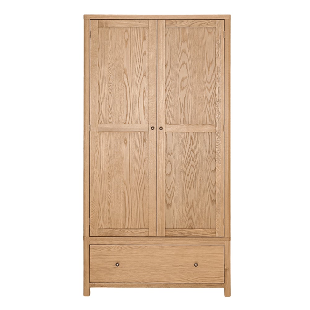 reston wooden wardrobe with 2 doors 1 drawer in oak