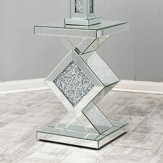 Photo of Reyn crushed glass lamp table in mirrored
