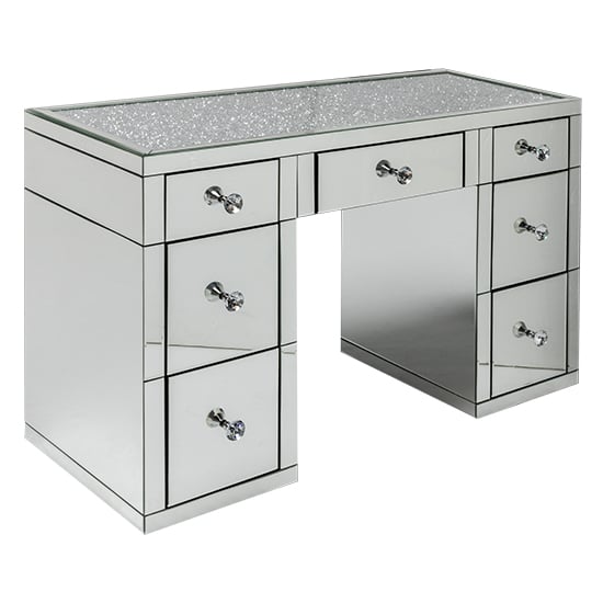 Read more about Reyn crushed glass top dressing table with 7 drawers