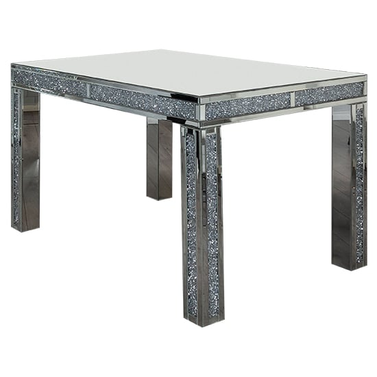 Product photograph of Reyn Small Crushed Glass Dining Table In Mirrored from Furniture in Fashion