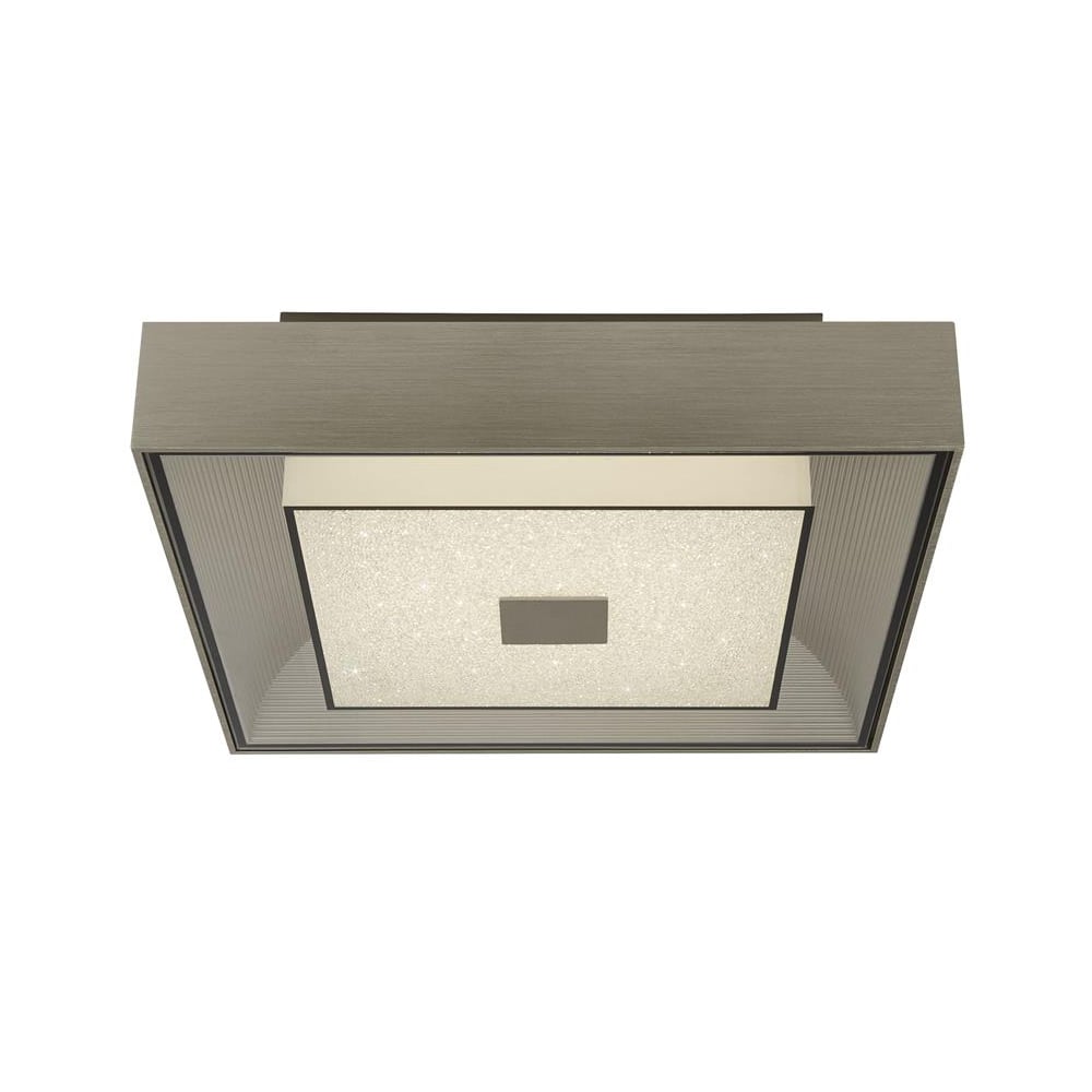 Product photograph of Rhea Led Crystal Sand Flush Ceiling Light In Silver from Furniture in Fashion