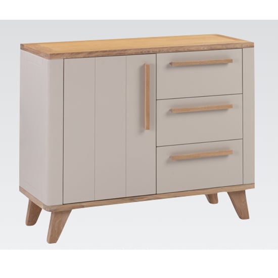 Read more about Rimit wooden sideboard 1 door 3 drawers in oak and beige
