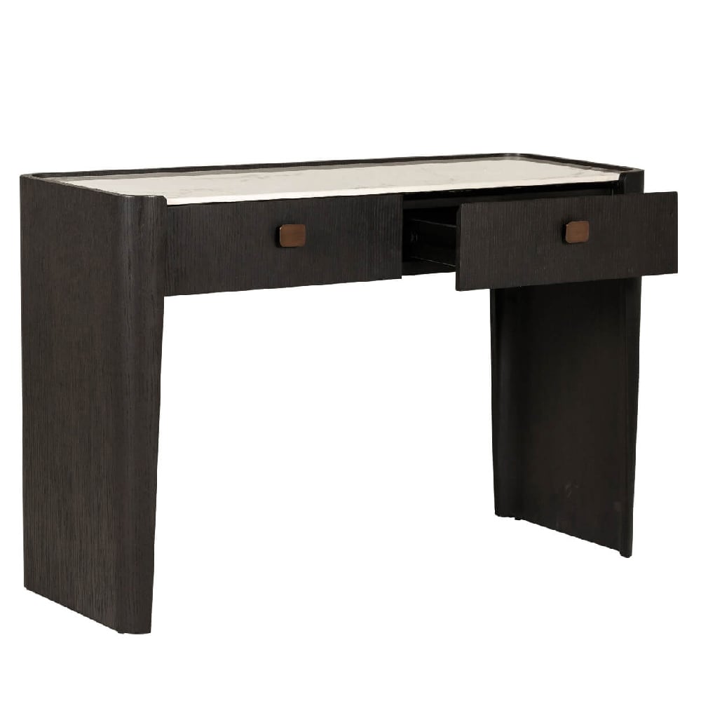 Read more about Rimouski wooden dressing table with 2 drawers in ebony brown