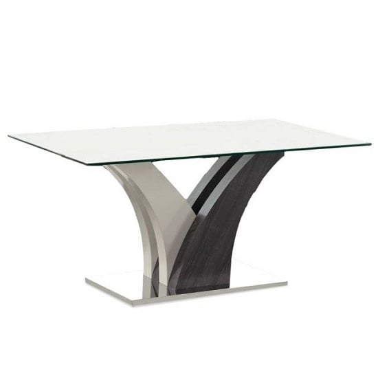 Photo of Southend modern glass dining table rectangular in clear