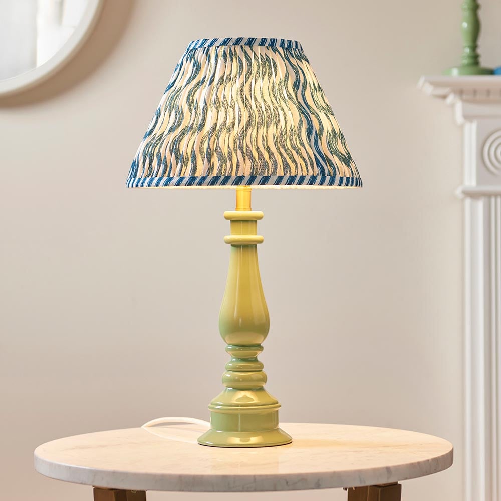 Product photograph of Riyadh Marlin Blue 30cm Shade Resin Table Lamp In Cotswold Green from Furniture in Fashion