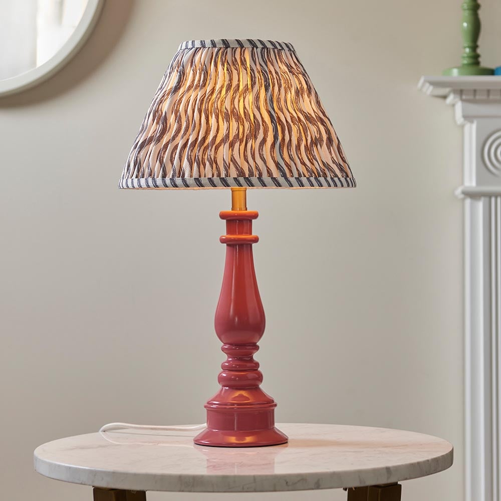 Product photograph of Riyadh Pearl Grey 30cm Shade Resin Table Lamp In Pink Clay from Furniture in Fashion