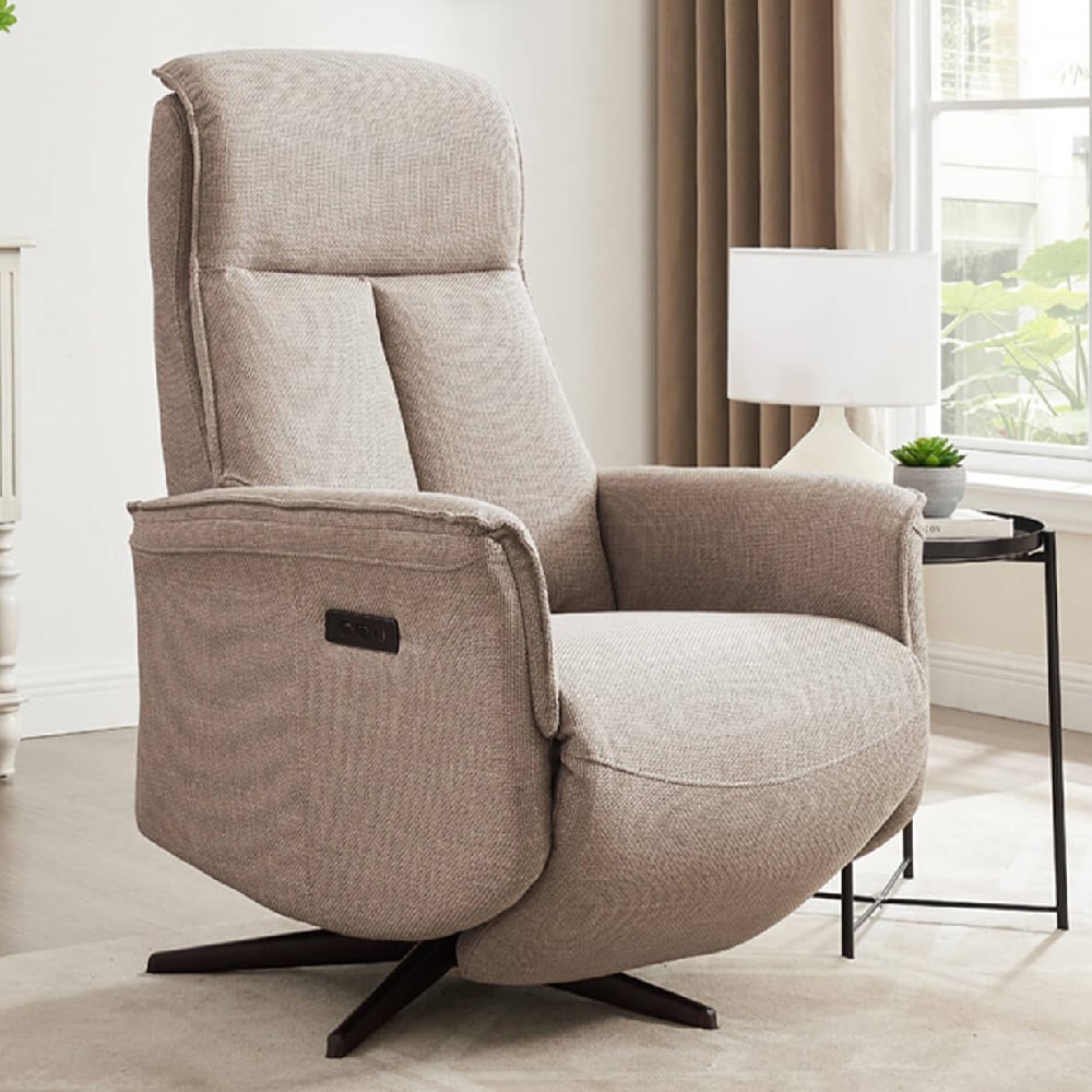 Read more about Roanoke fabric electric reclining chair in mushroom