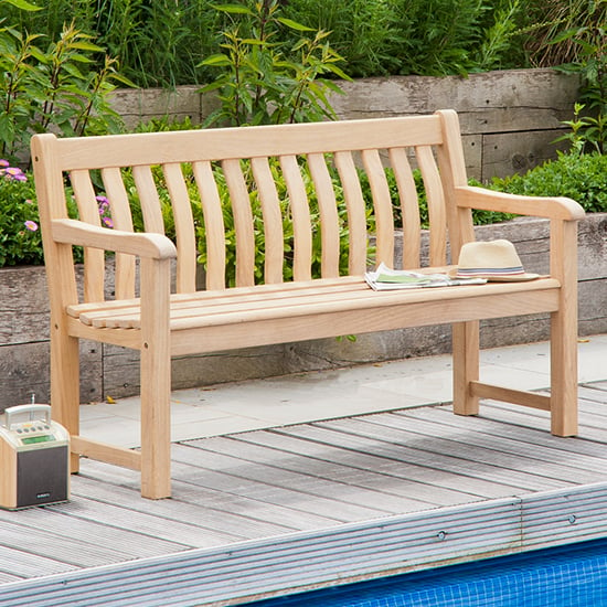 Photo of Robalt outdoor st. george wooden 5ft seating bench in natural