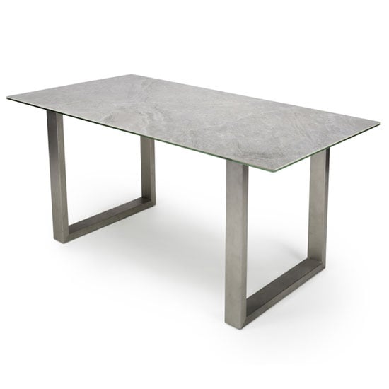 View Rocca ceramic and glass dining table with steel base