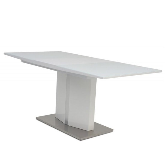 Product photograph of Speke Glass Extending Dining Table With White High Gloss from Furniture in Fashion