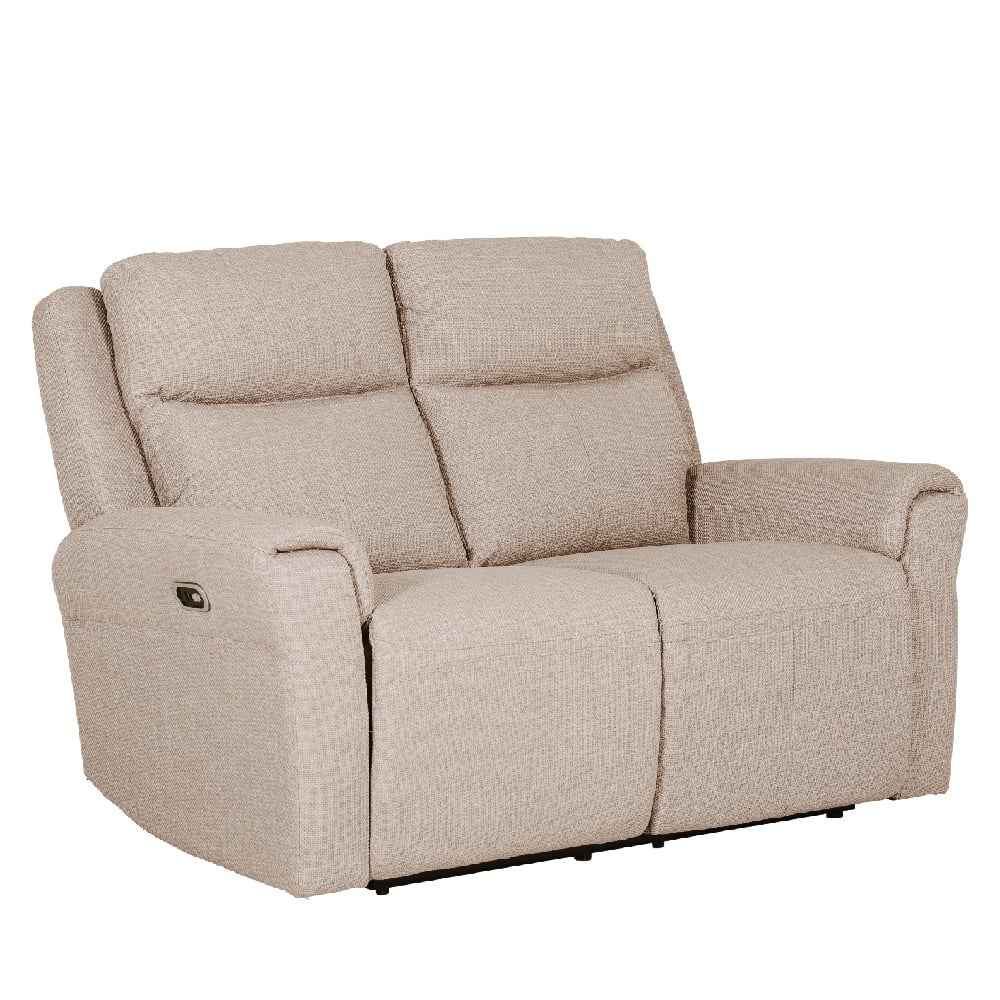 rochester fabric 2 seater electric recliner sofa in mushroom