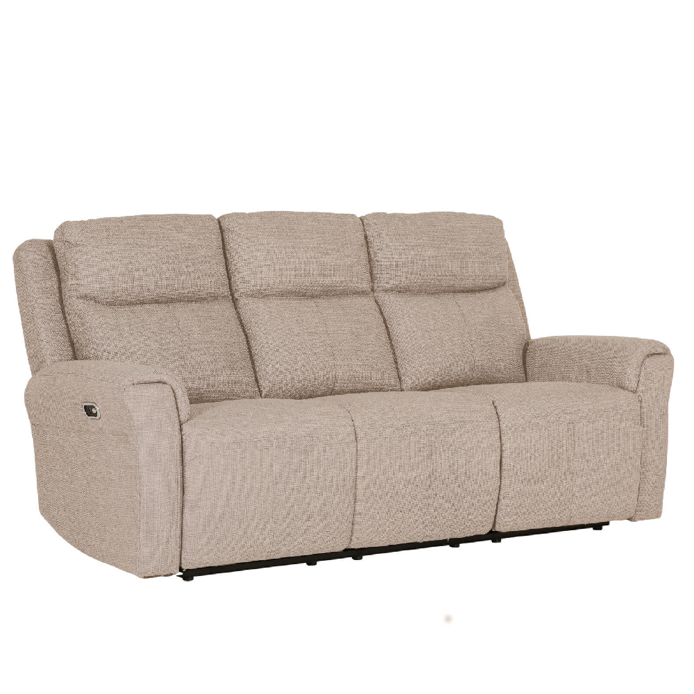 Product photograph of Rochester Fabric 3 Seater Electric Recliner Sofa In Mushroom from Furniture in Fashion