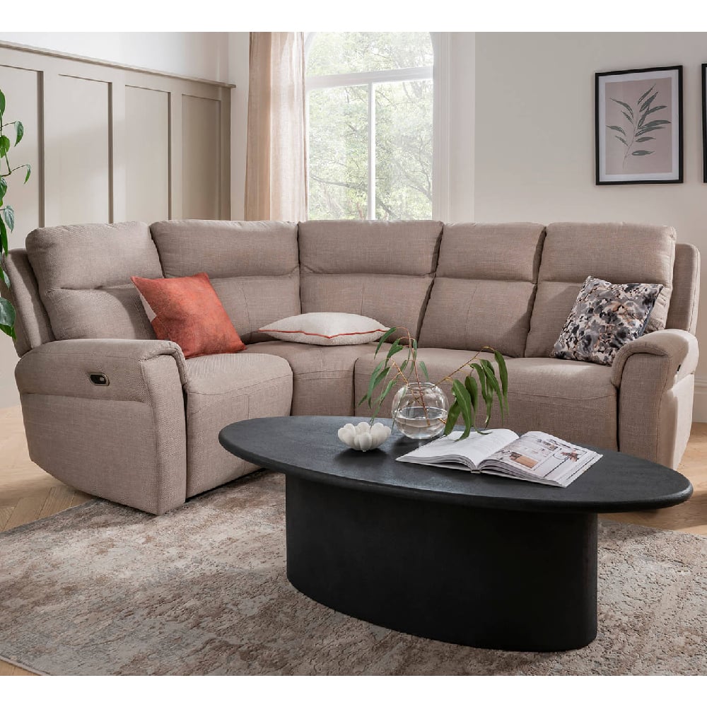 Read more about Rochester fabric corner electric recliner sofa in mushroom