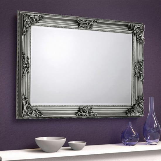 Product photograph of Raheema Wall Bedroom Mirror In Pewter from Furniture in Fashion