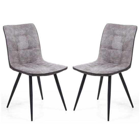 Read more about Rizhao light grey suede effect dining chair in a pair