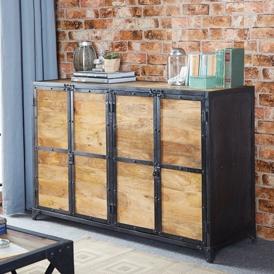 Read more about Romarin wooden sideboard in reclaimed wood and metal frame