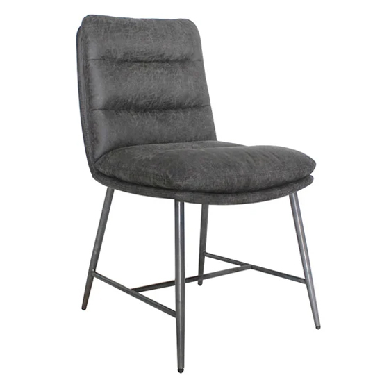Product photograph of Rome Fabric Dining Chair With Metal Legs In Hickory from Furniture in Fashion