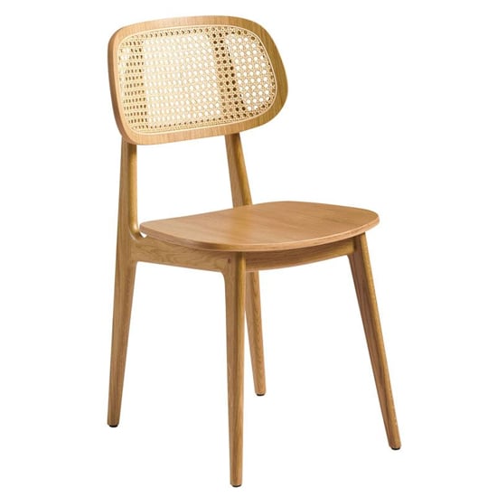 Read more about Romney natural rattan back wooden dining chair in natural oak