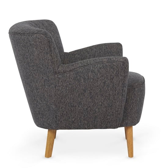 Rosario Fabric Lounge Chair In Charcoal With Wooden Legs | Furniture in ...