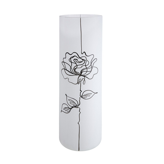 Product photograph of Rose Glass Medium Decorative Vase In White from Furniture in Fashion