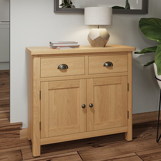 Product photograph of Rosemont Wooden 2 Doors 2 Drawers Sideboard In Rustic Oak from Furniture in Fashion