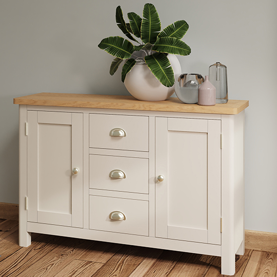 Product photograph of Rosemont Wooden 2 Doors 3 Drawers Sideboard In Dove Grey from Furniture in Fashion