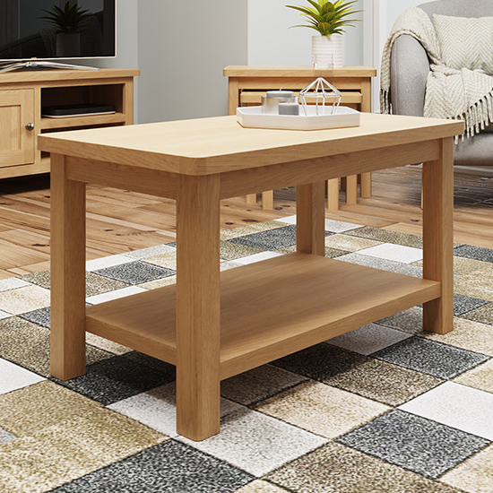 Product photograph of Rosemont Wooden Coffee Table In Rustic Oak from Furniture in Fashion